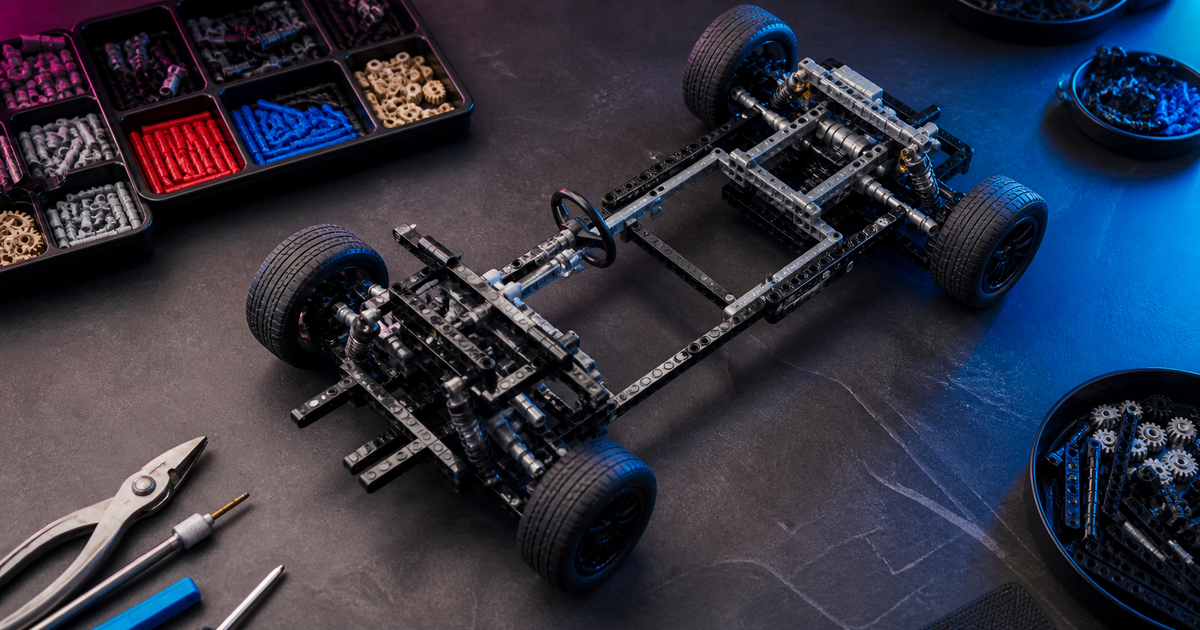 MOC LEGO Technic : construire un châssis simple avec direction