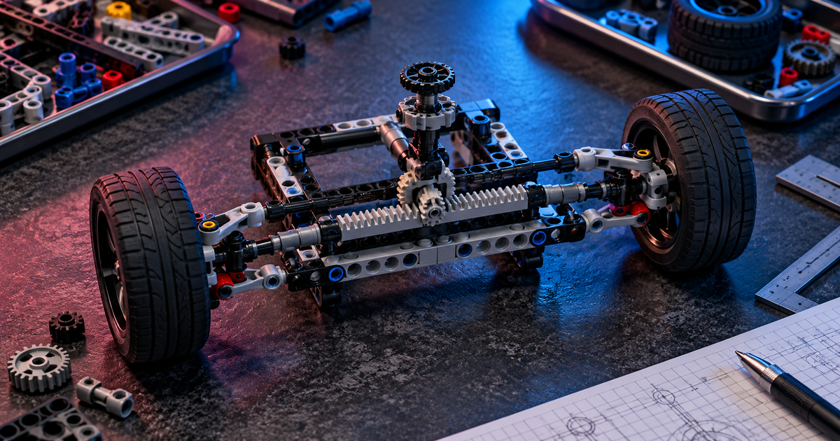Direction LEGO Technic : crémaillère, géométrie et erreurs de montage courantes